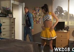 Colorful outfit hottie gets ruined for good here