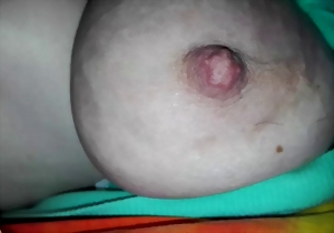 Big-boobed chick is enjoying sex games with her nipples